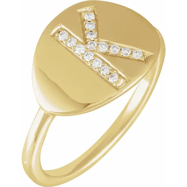 Natural Diamond Initial Ring - Luvona