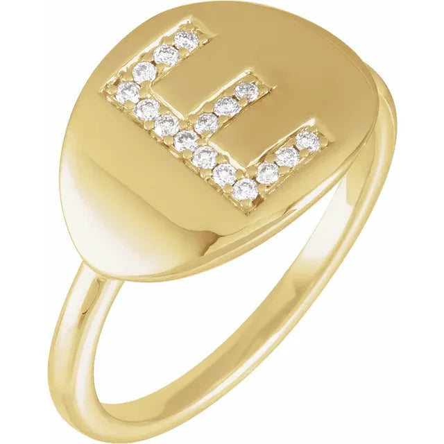 Natural Diamond Initial Ring - Luvona