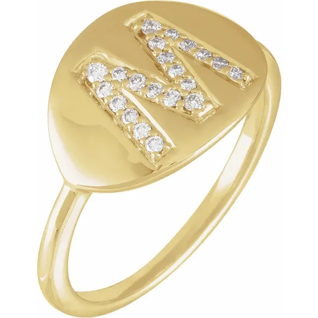 Natural Diamond Initial Ring - Luvona