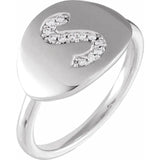 Natural Diamond Initial Ring - Luvona