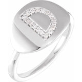 Natural Diamond Initial Ring - Luvona