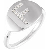 Natural Diamond Initial Ring - Luvona