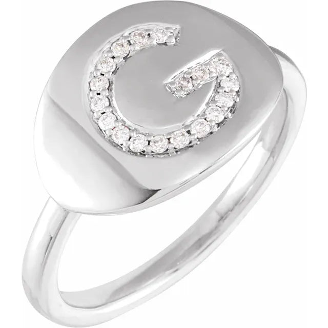 Natural Diamond Initial Ring - Luvona