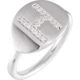 Natural Diamond Initial Ring - Luvona