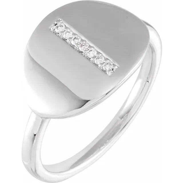 Natural Diamond Initial Ring - Luvona