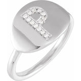 Natural Diamond Initial Ring - Luvona