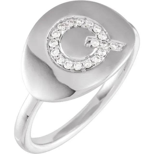 Natural Diamond Initial Ring - Luvona