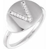 Natural Diamond Initial Ring - Luvona