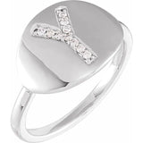 Natural Diamond Initial Ring - Luvona