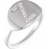 Natural Diamond Initial Ring - Luvona