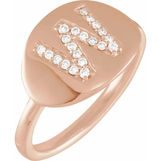 Natural Diamond Initial Ring - Luvona