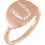 Natural Diamond Initial Ring - Luvona