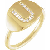 Natural Diamond Initial Ring - Luvona