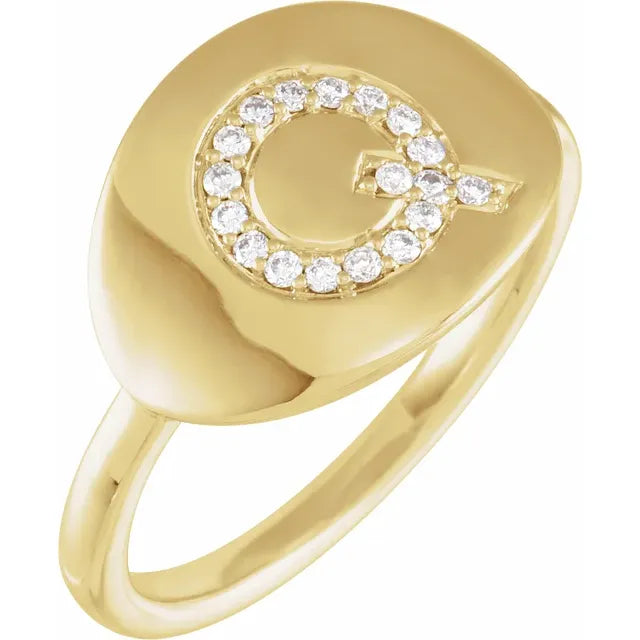 Natural Diamond Initial Ring - Luvona