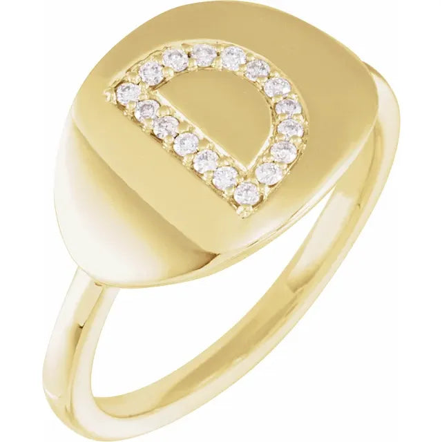 Natural Diamond Initial Ring - Luvona