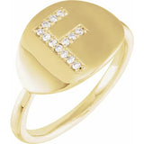 Natural Diamond Initial Ring - Luvona