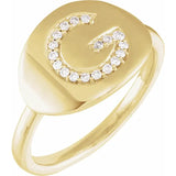 Natural Diamond Initial Ring - Luvona