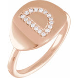 Natural Diamond Initial Ring - Luvona