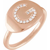 Natural Diamond Initial Ring - Luvona