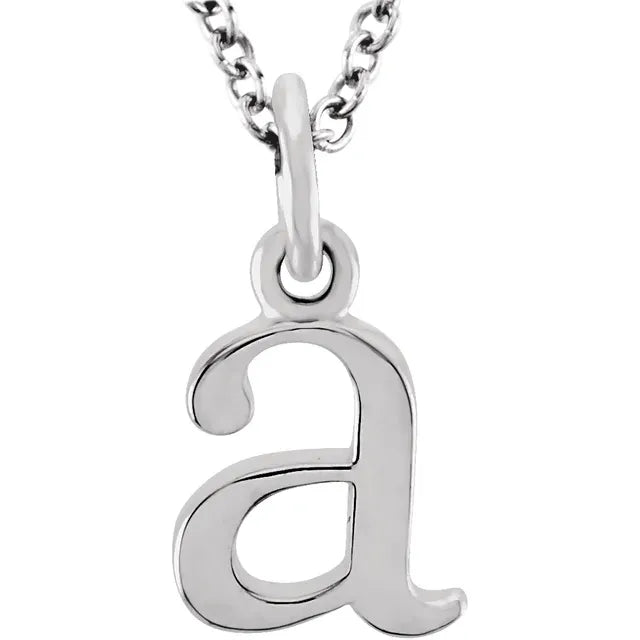 14K Yellow Lowercase Initial 16" Necklace - Luvona