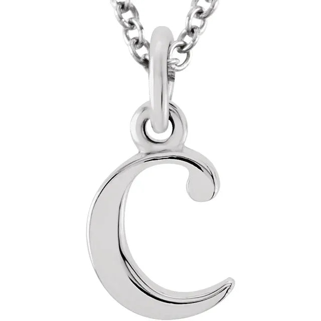 14K Yellow Lowercase Initial 16" Necklace - Luvona