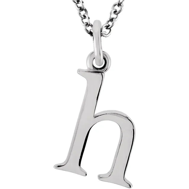 14K Yellow Lowercase Initial 16" Necklace - Luvona