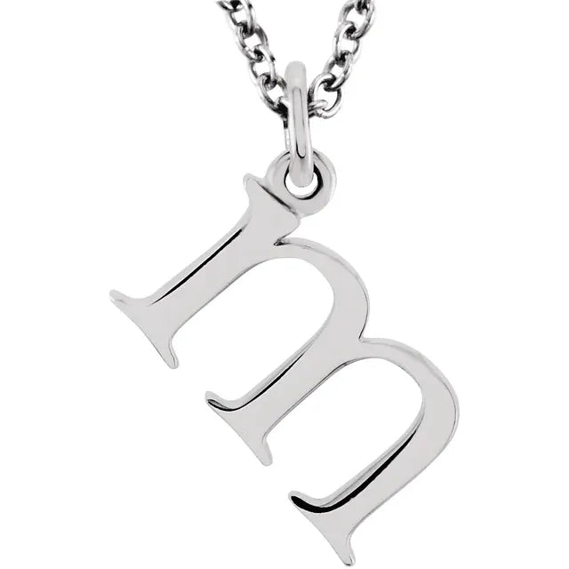 14K Yellow Lowercase Initial 16" Necklace - Luvona