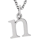 14K Yellow Lowercase Initial 16" Necklace - Luvona