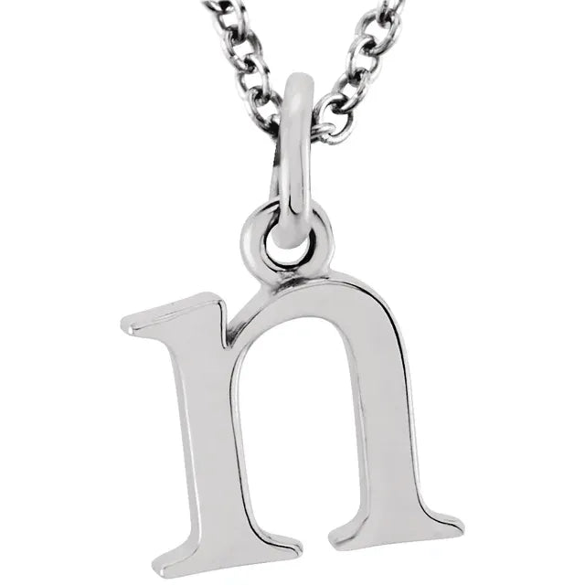 14K Yellow Lowercase Initial 16" Necklace - Luvona