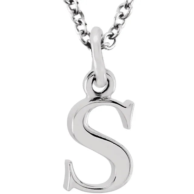 14K Yellow Lowercase Initial 16" Necklace - Luvona