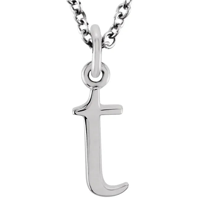 14K Yellow Lowercase Initial 16" Necklace - Luvona