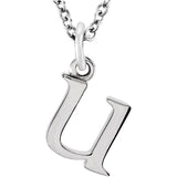 14K Yellow Lowercase Initial 16" Necklace - Luvona