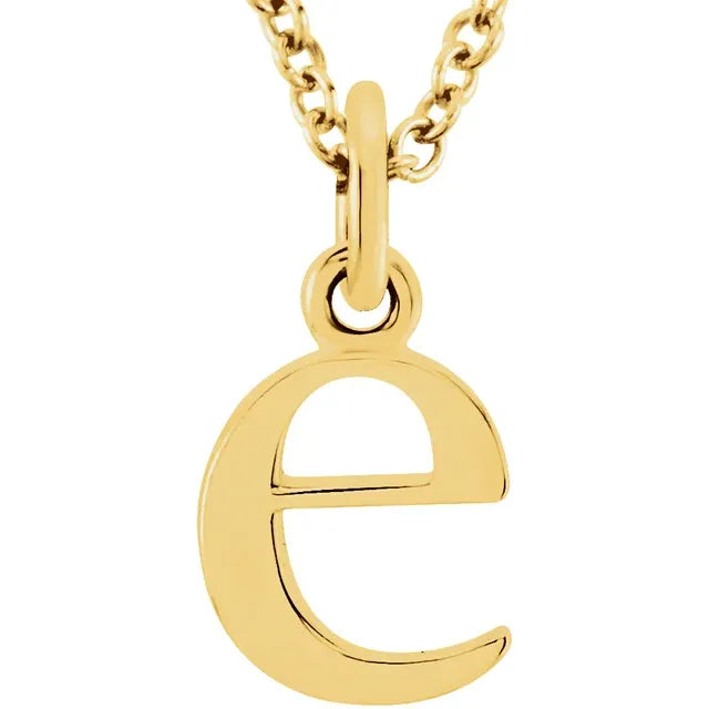 14K Yellow Lowercase Initial 16" Necklace - Luvona