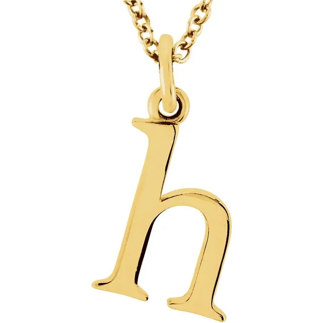 14K Yellow Lowercase Initial 16" Necklace - Luvona