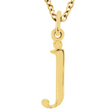 14K Yellow Lowercase Initial 16" Necklace - Luvona