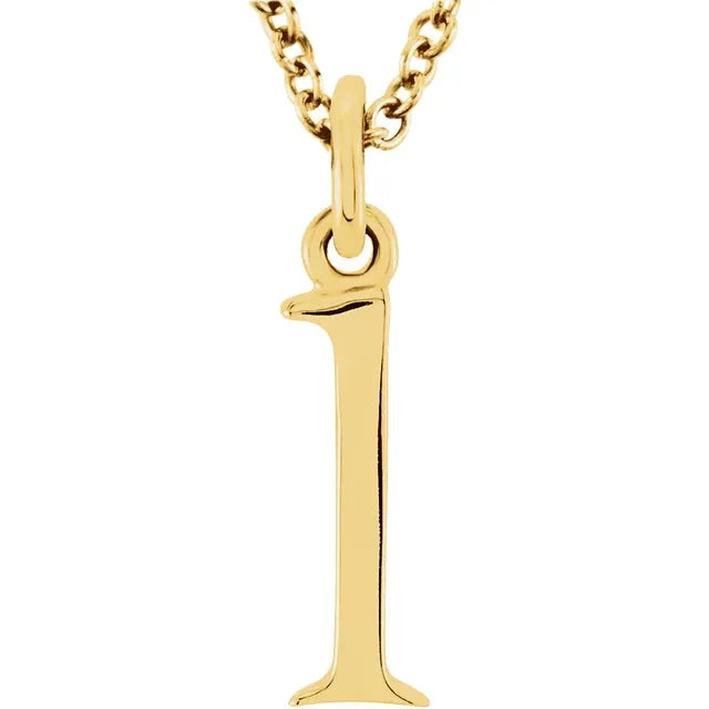 14K Yellow Lowercase Initial 16" Necklace - Luvona