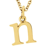 14K Yellow Lowercase Initial 16" Necklace - Luvona