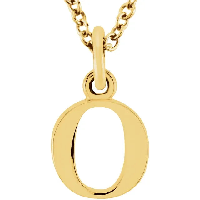 14K Yellow Lowercase Initial 16" Necklace - Luvona