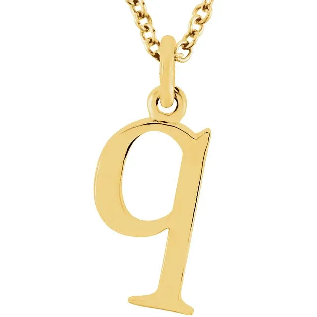 14K Yellow Lowercase Initial 16" Necklace - Luvona