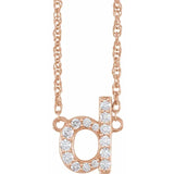 Natural Diamond Lowercase Initial Necklace