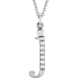 Lowercase Diamond Initial Necklace - Luvona