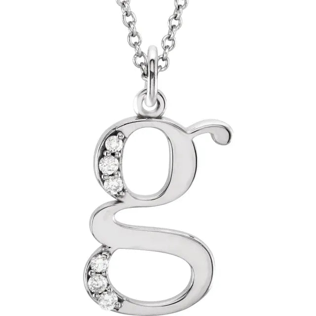 Lowercase Diamond Initial Necklace - Luvona