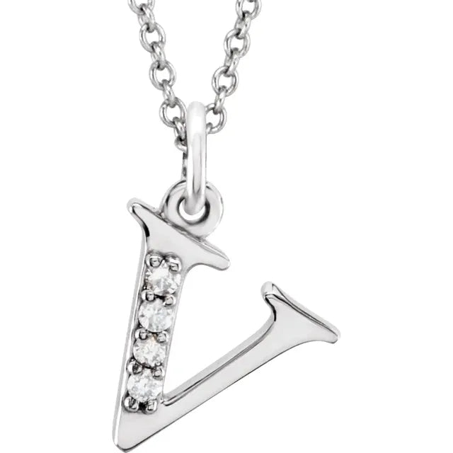 Lowercase Diamond Initial Necklace - Luvona