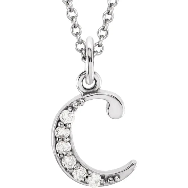 Lowercase Diamond Initial Necklace - Luvona