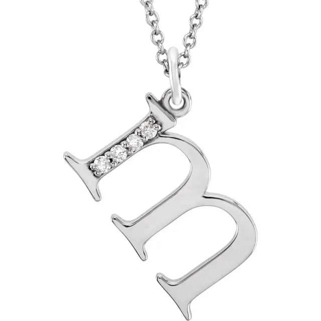 Lowercase Diamond Initial Necklace - Luvona