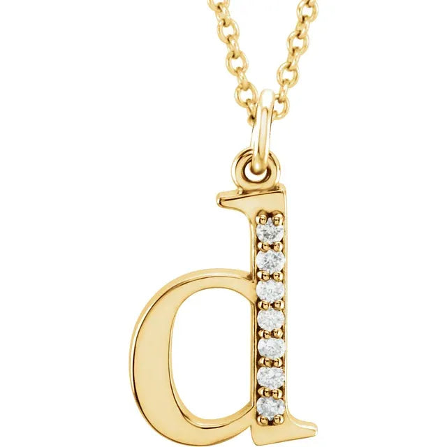 Lowercase diamond initial top necklace