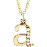 Lowercase Diamond Initial Necklace - Luvona