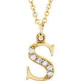 Lowercase Diamond Initial Necklace - Luvona