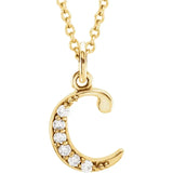 Lowercase Diamond Initial Necklace - Luvona