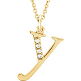 Lowercase Diamond Initial Necklace - Luvona